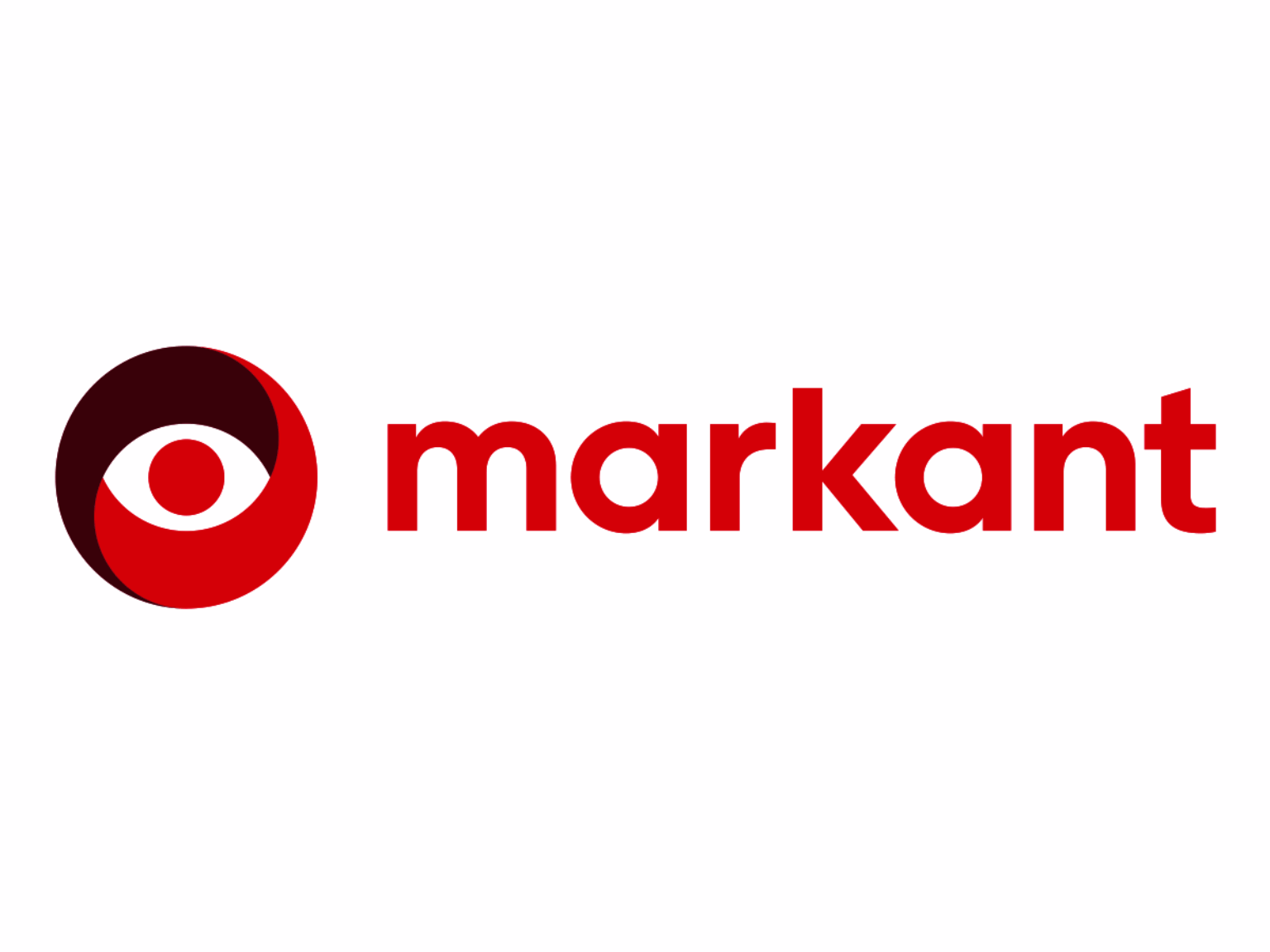 Rotes Logo mit dem Schriftzug Markant und einem Auge drauf