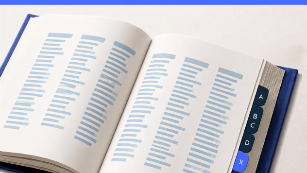 Aufgeschlagenes Nachschlagewerk oder Ordnerstruktur als Symbol für ein Glossar. Alt-Text: „Glossar mit den wichtigsten EDI-Begriffen von A bis Z“.